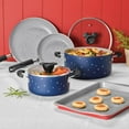 thumbnail image 4 of Farberware Disney Bon Voyage 7 Pcs Ceramic Nonstick Cookware Set with Cookie Pan / Baking Sheet Pan, Dishwasher Safe, Blue, 4 of 21