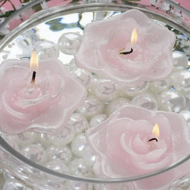 12 PCS Mini Floating Rose Flower Candles, Gold Wax Candles for Aromatherapy  Weddings Party Reception Baby Shower Home Decor Supply