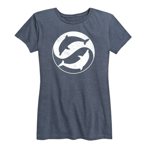 Instant Message - Yin Yang Dolphins - Women's Short Sleeve Graphic T-Shirt