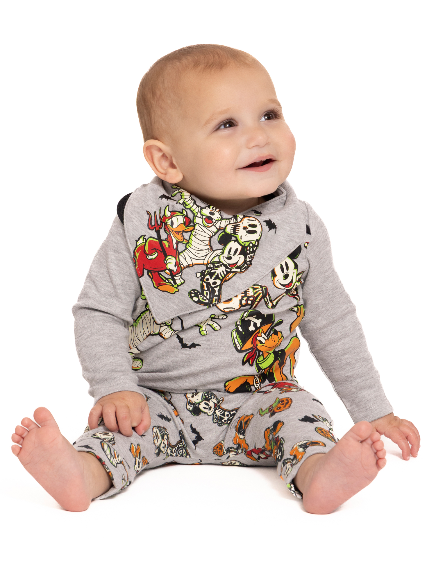 Halloween Mickey & Friends Unisex Baby Glow in the Dark Outfit Set, 3-Piece, Sizes 0M-12M