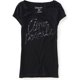 thumbnail image 1 of Aeropostale Womens Sequin Script Graphic T-Shirt, Negro, X-Large, 1 of 1
