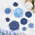 thumbnail image 4 of 1bag 16pcs Fabric Flower Blue Denim Cloth Flowers 8 style Camelia Sewing Flowers for Clothes Hairclips tion Costume Accessories Portfolios, 4 of 7