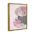 thumbnail image 4 of Stupell Industries Pink Florals & Pumpkins Botanical & Floral Painting Gold Floater Framed Canvas Art Print Wall Art, 25 x 31, 4 of 10