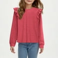 thumbnail image 7 of GYUJNB Girls Long Sleeve Blouse Top with Lace Trim Fashionable Fall Winter Tunic Shirt for Big Kids and Tweens,Sweatshirts for Teen Girls,11-12 Years, 7 of 7