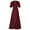 a-Red14440, variant on Women's Carnival Solid Color Satin Wrap Maxi Dress Short Puff Sleeve V Neck Tie Waist Flowy Elegant Dress For Wedding Party Formal Event Trendy Dress