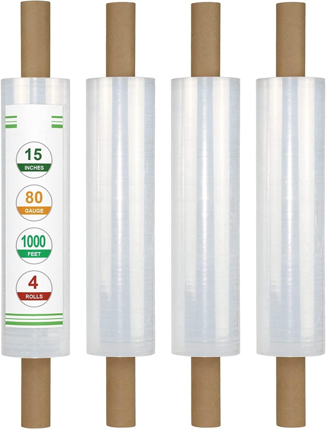 4 Pack Stretch Film/Wrap Industrial Clear Plastic Stretch Wrap 20