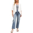thumbnail image 2 of INSPIRE CHIC Women's Linen Cardigan Summer 2026 3/4 Sleeve Open Front Loose Cover Ups Lightweight Shrug S White, 2 of 6