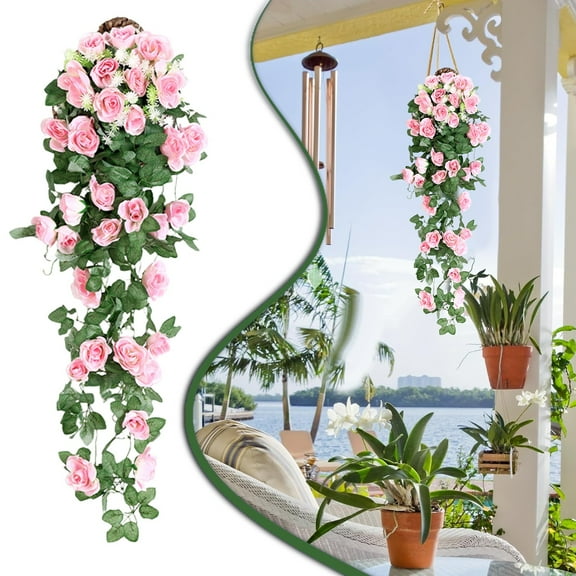 1 Bouquet of Artificial Flowers Artificial Rose Vine Garland Faux Flower Hanging Decor for Wall Wedding Home
