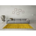 thumbnail image 3 of Ahgly Company Machine Washable Indoor Square Oriental Yellow Industrial Area Rugs, 5' Square, 3 of 4