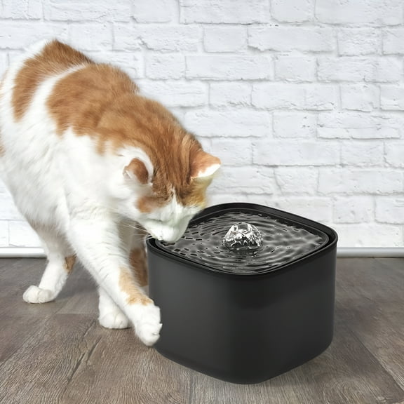 ACDANC Wireless Cat Water Fountain, Battery Operated Cat Fountain Stainless Steel with Water Level Window, 3 Work Modes, Cordless Pet Water Fountain for Cats, Dogs, Pets, Inside