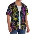 thumbnail image 2 of Fuzoiu Neon Bar Drinks Print Men's Casual Short,Men's Short Sleeve Shirt,Mens Casual Button Down Shirts,Cuban Collar Summer Shirt for Beach, Vacation, and Outdoor Activities-4X-Large, 2 of 5