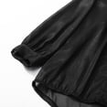 thumbnail image 6 of VNKIDY Womens Solid Color Sheer Long Sleeve Button Down Shirt With Turn Down Collar Loose Fit For Summer Beach Cover Up Casual Daily Wear Black One Size, 6 of 6