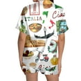thumbnail image 5 of Bibifish Womens Pajama Sets Italy Themed Short Sleeve Sleepwear Sets Food & Graphic Printed Button Down Top With Shorts 2 Piece Stylish Cozy Nightwear Sets, 5 of 5