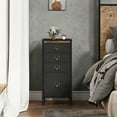 thumbnail image 3 of Vintage Color Mobile Filing Cabinet – 4 Black Fabric Drawers – Under Desk Storage with Wheels – Fits Letter/A4 Size – Compact Home Office File Organizer – Vintage color and black cloth, 3 of 8