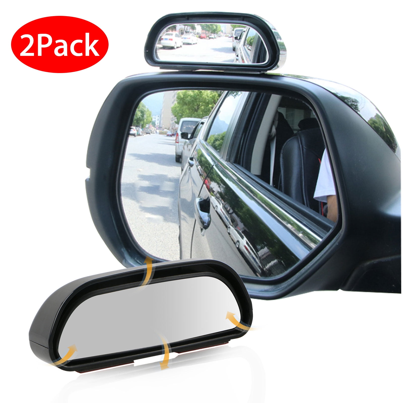 Wedge Hot Spot Blind 3” Mirror Convex Glass w/ Stick-on Black for Car-Truck Wedge Hot Spot Blind 3” Mirror Convex Glass w/ Stick-on Black for Car-Truck
