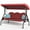 Wine Red, variant on zzw 3-Person Porch Swing with Stand, 800lb Capacity & Adjustable Canopy | 2-in-1 Convertible Outdoor Swing Bed with Removable Cushion for Patio, Garden, Deck, Blue