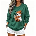 thumbnail image 5 of DIOAZUD Women's Halloween Sweatshirt Cute Funny Spooky Crewneck Long Sleeve Fall Tops Graphic Pullover Sweatshirts Pumpkin Patch Outfit, 5 of 8