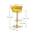 thumbnail image 4 of Luccalily Velvet Bar Stools Set of 2,Swivel Adjustable Bar Stools with Back and Footrest,Modern Design and Golden Base for Kitchen,Bistro Pub, Dining Room Counter, 4 of 12