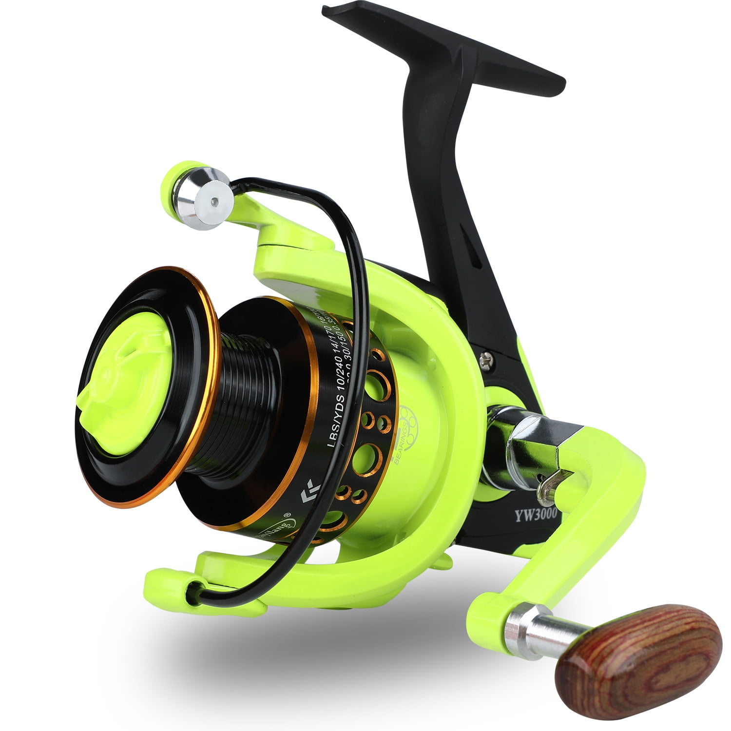 Sougayilang 5.0:1 Spinning Fishing Reel Wooden Handle 1000-3000 Series  Fishing Tackle