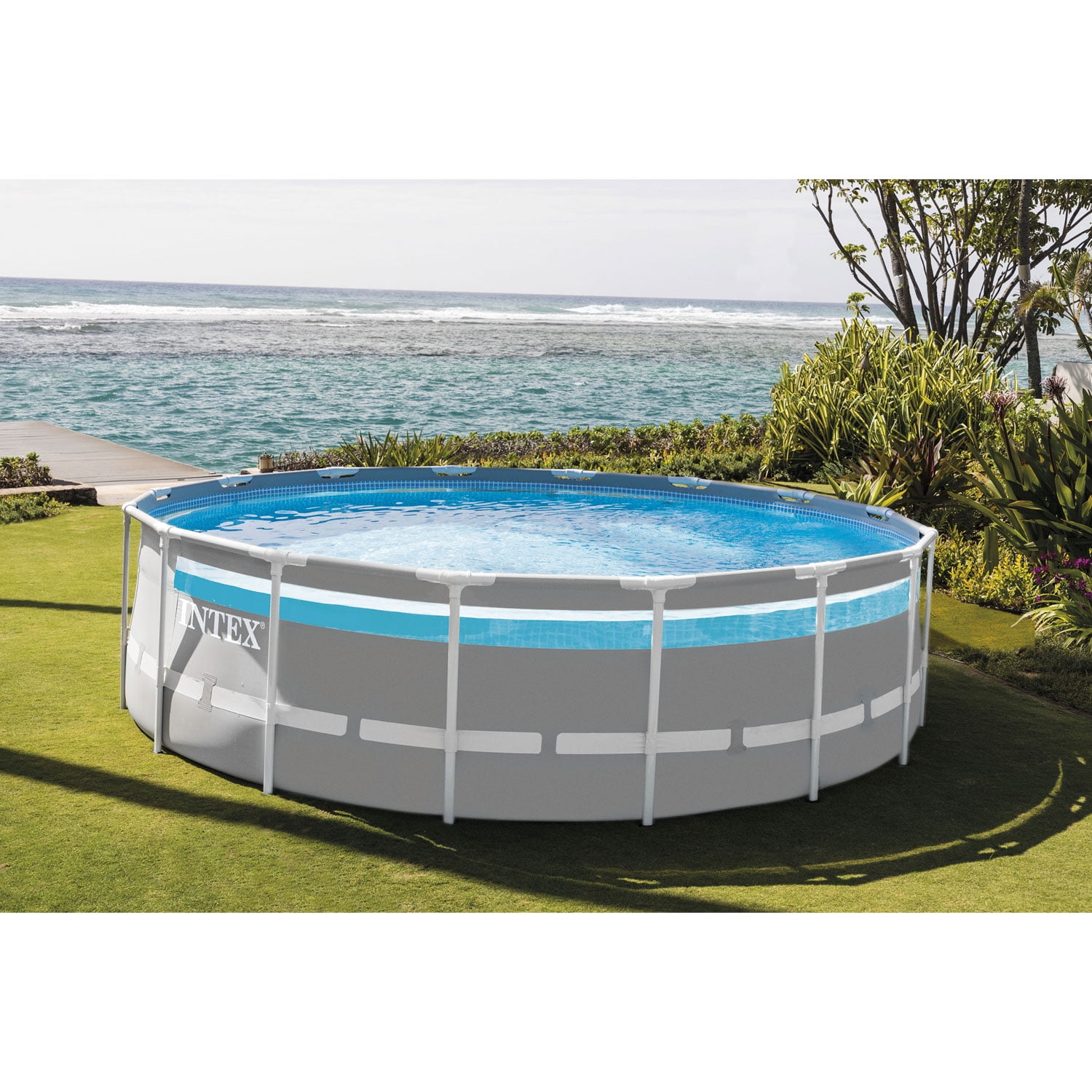 Intex 26729EH 16ft x 48in Clearview Prism Above Swimming Pool w/Pump - Walmart.com