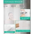 thumbnail image 4 of No Hook Shower Curtain with Snap in Liner, Boho Sage Green Geometric Striped Farmhouse Style Hotel Shower Curtains for Bathroom, Washable Shower Curtain Liner Set with Mesh Top Window, 72”x78”, 4 of 6