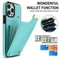 thumbnail image 2 of Jiahe Cover For iPhone 13, Wallet Case with Card Slot Holder,Slim Hybrid Shockproof Premium Leather AntiScratch Lightweight Case Cover, mint, 2 of 7