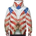 thumbnail image 3 of Bingfone Patriotic Butterfly Floral Men's Drawstring Hoodie Long Sleeve Pocket Sweatshirts-Medium, 3 of 6