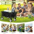 thumbnail image 4 of Collapsible Wagon Cart Folding Wagon Garden Cart Portable Beach Wagon with Wheels & Adjustable Handle for Garden Sport Shopping Beach Trip, Black, 4 of 8