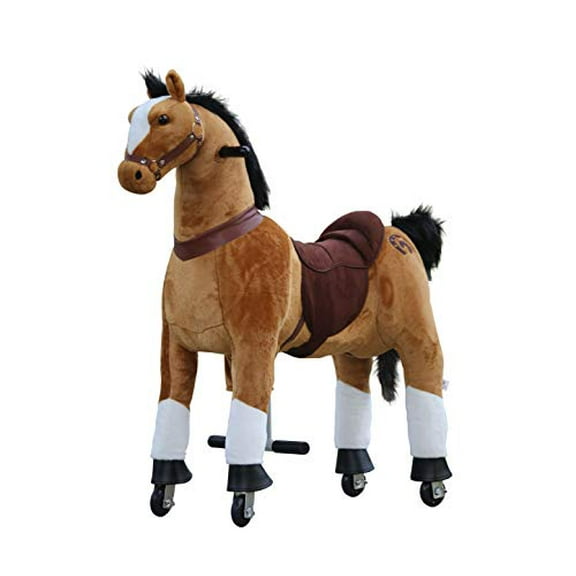 Medallion Ride On Toy Horse, Medium Size, Brown, Push & Pedal Ride-Ons