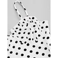 thumbnail image 4 of Black & White Polka Dot Sexy Casual Backless Sleeveless Spaghetti Strap Dress for Women Spring Summer, 4 of 10