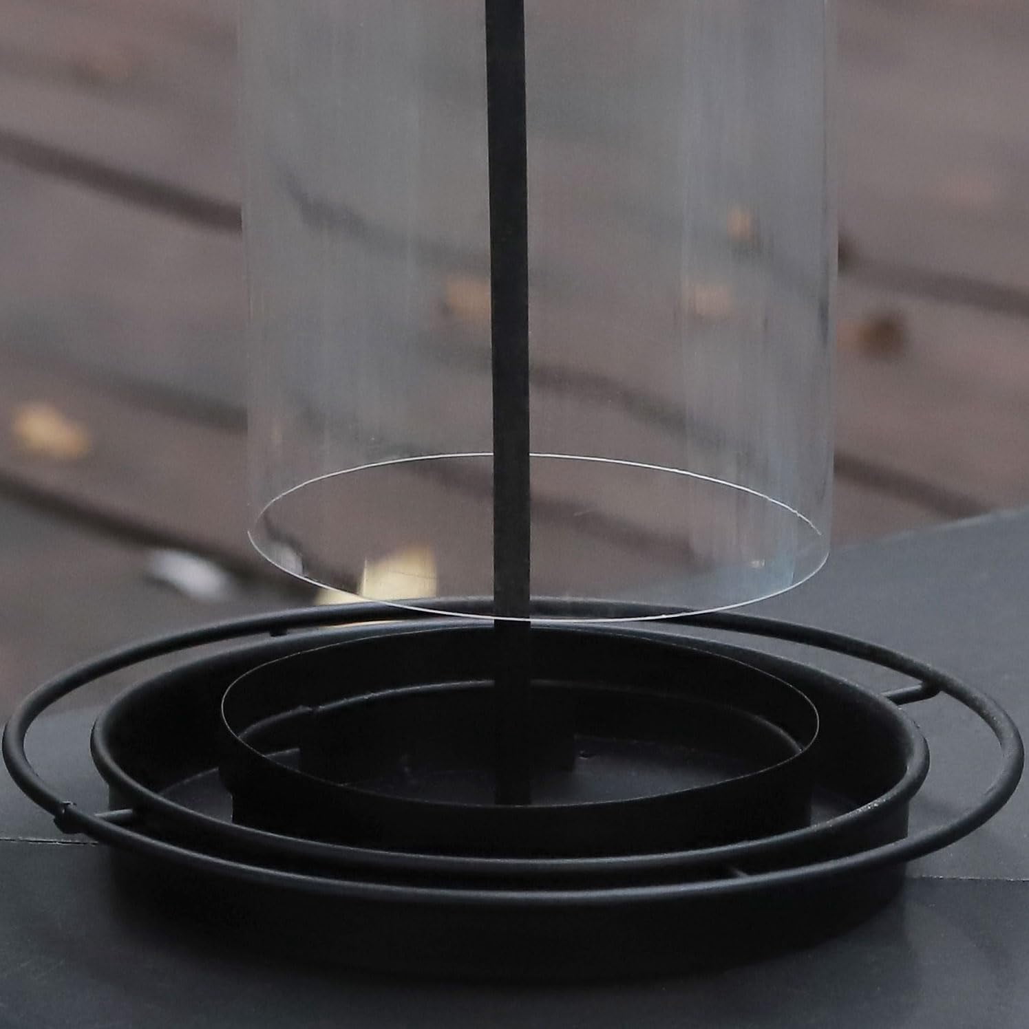 Bird Feeders for Outdoors,Hanging Bird Feeder with Locking Lid, Metal Birdfeeder with 17.5cm Weatherproof Large Roof&Tray,3 Feeding Perches,Chew-Proof, Black,1 Pack$$Garden & Patio