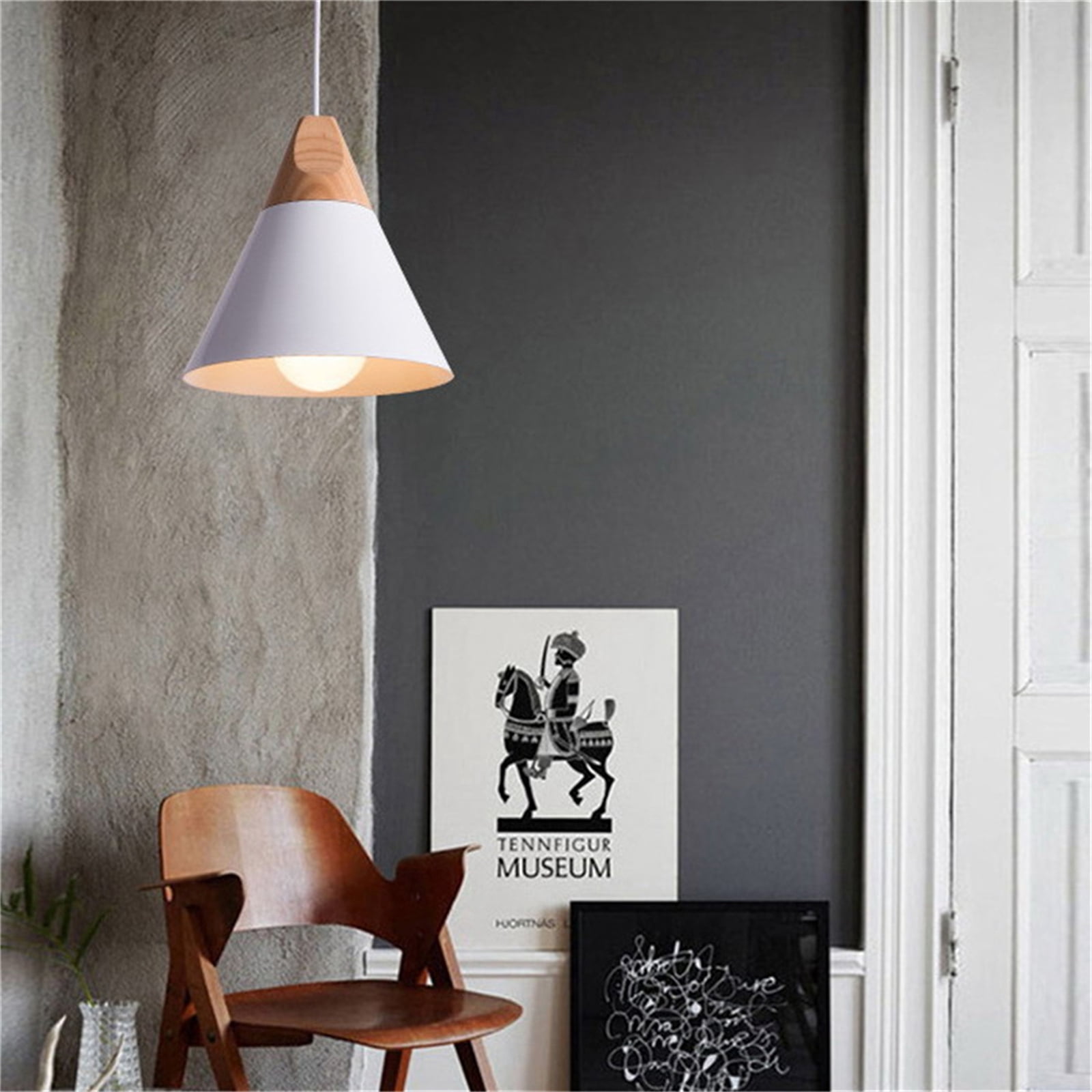 JLOWCO Plug in Pendant Light Modern Hanging Lights with Plug in Cord Bedroom Farmhouse Light Fixtures Kitchen Rustic Pendant Lights Kitchen Island White (LED Bulb Include)