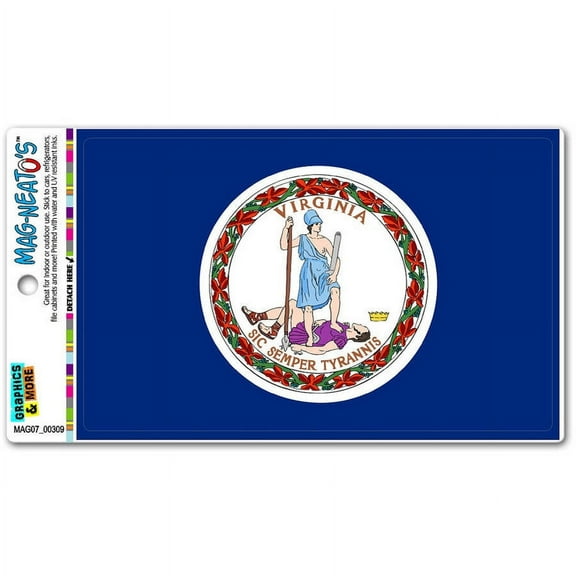 Virginia State Flag Automotive Car Refrigerator Locker Vinyl Magnet
