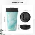 thumbnail image 3 of Picia Blue Marble Pattern 500ml Carry Insulated Coffee Mug, Stainless Steel Travel Mug with Hidden Handle, Leak-Proof for Car, Office, Home, and Outdoor Use, 3 of 8