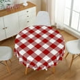 thumbnail image 5 of Nanqianyi Red Checkered Round Tablecloth 60 Inch, Washable Polyester Table Cloth for Dining Room Party Outdoor Picnic, 5 of 9
