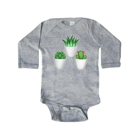 

Inktastic Succulents and Cactus Illustration Gift Baby Boy or Baby Girl Long Sleeve Bodysuit