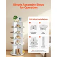 thumbnail image 6 of 360° rotating five-tier shoe rack, freestanding round display shelf, suitable for bedrooms, living rooms, entryways, and wardrobes, white., 6 of 6
