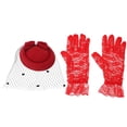 thumbnail image 1 of Weiweiguan 1 Ensemble Rétro Cocktail Chapeau en Maille Kit de Gants Costume Élégant pour Femmes, 1 of 6