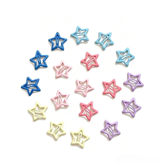40pcs/50pcs Candy Color Star Hair Clips Set Cute Girls All Season Daily Hair Accessories