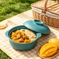 thumbnail image 6 of Unbreakable Cereal Bowls,Eco Wheat Straw Soup Bowls with Lid & Double Handles | Microwave & Dishwasher Safe | Dining Table Food Container for Kitchen & Camping,Mint Green, 6 of 7