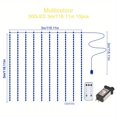 thumbnail image 1 of 300 LED Solar Curtain Light With Remote Control 8 Lighting Modes, IP65 Waterproof Copper Wire Lights For Christmas Party Wedding Home Bedroom Garden Wall Decorations, 1 of 5