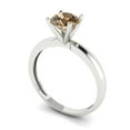 thumbnail image 2 of Clara Pucci 14K White Gold Solid Gold Champagne Solitaire Anniversary Ring for Women - 1 cttw Round Cut, 2 of 8