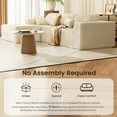 thumbnail image 5 of Woodty Living Room Sponge Sofa Combination, Wrinkle Resistant Wick Cotton and 30 Density Compressed Cotton, Equipped with 3 Pillows, 2 Throw Pillows, Detachable Cloth Cover, Beige, 5 of 7