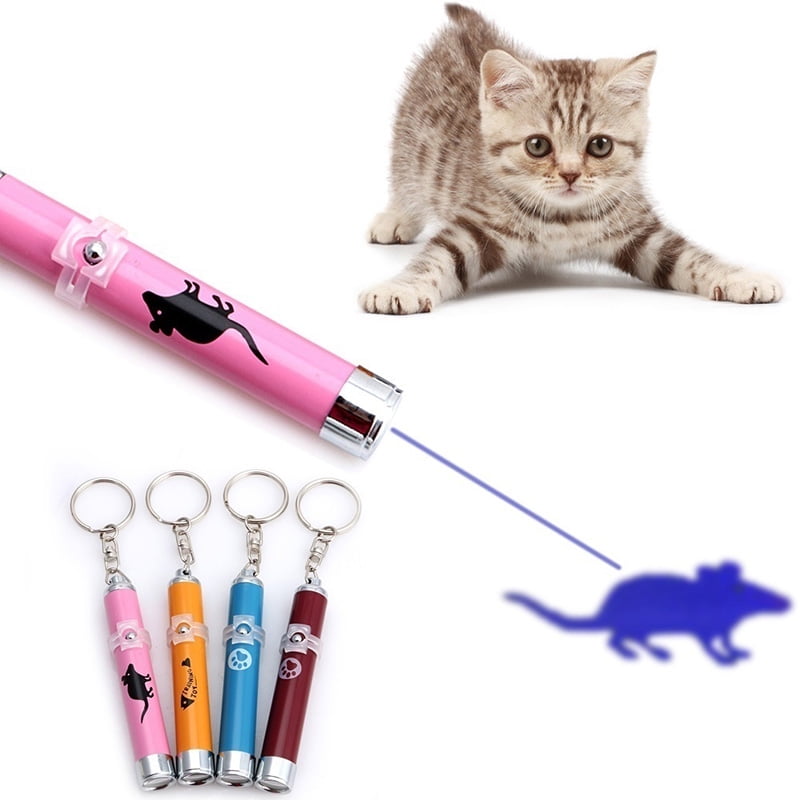 Creative Pet Cat Toys LED Laser Pointer light Pen With Bright Animation Fish New 