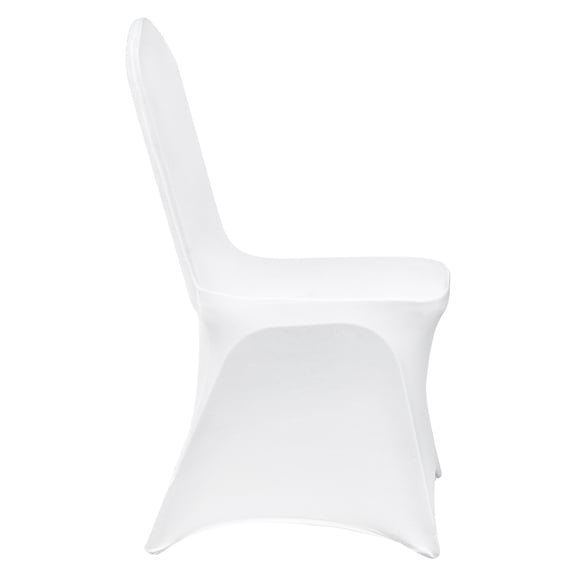 Dranite Stretchable Spandex Universal Folding Chair Covers, 100-Pack White Removable Washable Protective Slipcovers for Wedding, Banquet, Party, and Holiday Events