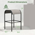 thumbnail image 3 of Spaco Set of 4 Patio Metal Bar Stools with High-Strength Metal Frame, Stylish 30" Metal Bar Stools with Curved Fabric Seat, 4 Pieces Metal Bar Stools for Outdoor as Garden, Patio, Gray, 3 of 5
