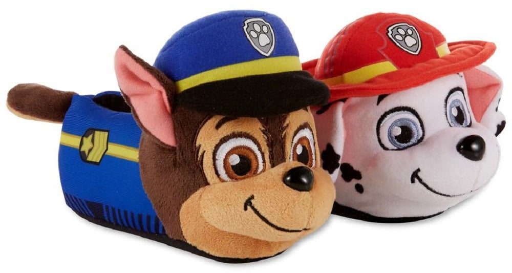 Nickelodeon Paw Patrol Chase Marshall Boys Slippers New 