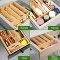 thumbnail image 2 of LotFancy Bamboo Kitchen Drawer Organizer for Large Cutlery, Utensil Holder and Silverware Tray, 2 of 8