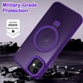 thumbnail image 5 of CASEFIV for iPhone 11 Case,with Magnetic Invisible Stand [Military Drop Protection] [Compatible with MagSafe] Shockproof Slim Translucent Anti-Slip with 2 Screen Protector+2 Lens Protector,Purple, 5 of 8