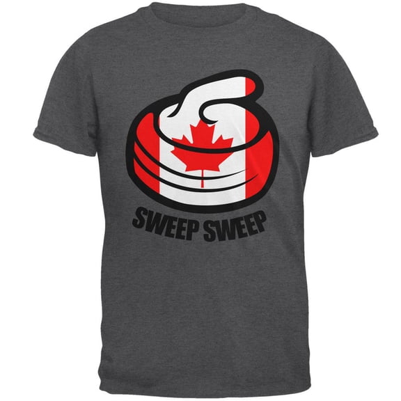 Winter Sports Flag Curling Sweep Sweep Canada Mens T Shirt